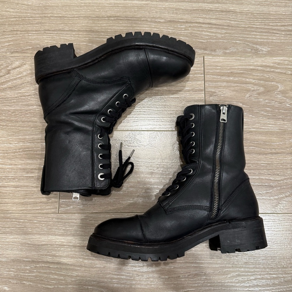 All Saints Black Combat Boots